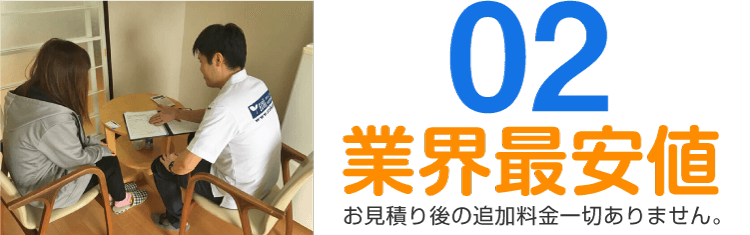 遺品整理、業界最安値！お見積り後の追加料金は一切ありません。
